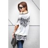 TE59214BLJL Totem print lacing waist casual T-shirt white