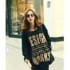 TE9827AYY Korean fashion letters printing loose long sweatshirt