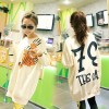 TE9829AYY Korean fashion cat printing thicken fleece pullover sweatshirt