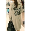 TE9831AYY Korean fashion letters printing back long zipper up hoodies grey