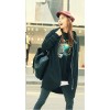 TE9753AYY Korean fashion crown skull casual loose zipper up hoodies