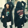 TE9753AYY Korean fashion crown skull casual loose zipper up hoodies