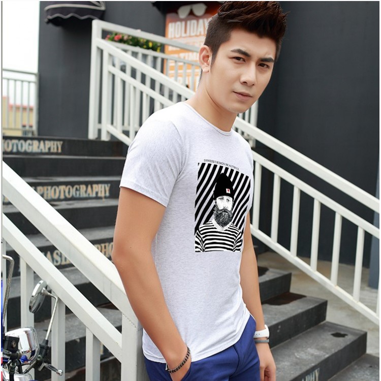 TE5809JXS Korean fashion trendy cartoon print mens t-shirt
