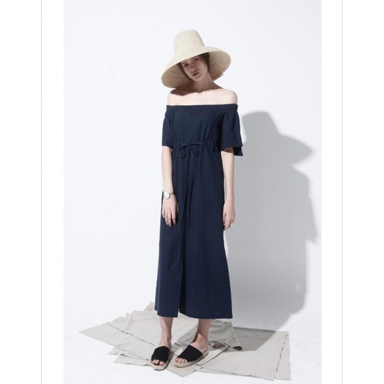 boat neck long frock