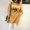 Korean version of the summer women fat mm short sleeve t shirt shirt female loose long section 3930