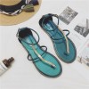 Rome word buckle toe sandals female 2017 summer Korean version of the chain slip skid flat flat with the folder foot shoes