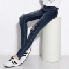 1558 autumn and winter holes jeans women personality embroidery stretch pencil pants