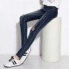 1558 autumn and winter  holes jeans women personality embroidery stretch pencil pants