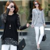 Real shot 2017 autumn and winter new large size loose fake two sets of sweaters women lead shirt sweater women 5540