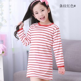 children's wear children's pajamas girls long-sleeved home sleep skirt parent-child suit