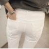 1802 Korean fashion elastic wear nine points pencil jeans