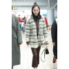 6006 # spring and summer Yang Mi Airport star with the full-chi-chun fight color long sweater big V-neck knitted cardigan