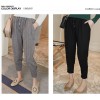 2017 spring new Korean version of the loose solid color nine points Harlan pants high waist pull rope loose waist casual pants female tide