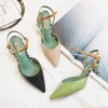 Korean black sexy high heels pointed-toe sandals