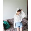 8135 Korean chic fashion personality style hooded long-sleeved T-shirt