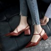 Summer thick heel pointed-toe girl's sandals