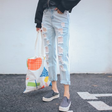 Real shot 3299 # jeans female feet nine pants
