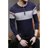 Autumn men's long sleeves new t-shirt boys cotton v-neck puzzle knit bottoming shirt young students T