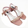 Coarse and sandals female 2017 summer new women's Korean version of the sweet pearl with square head wild buckle sandals
