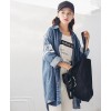 8722 windbreaker letter print long sleeve denim jacket