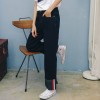 3342 preppy style leisure sports curling jeans women wide leg pants