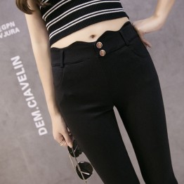 1812 real shot) spring and summer new nine points wear leggings pants black pants pants thin section was thin elastic pants