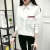 6500 preppy style white cotton shirt