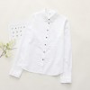 6893 # 2017 Fall new art lady cotton white shirt female long sleeve Korean white shirt