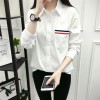 6500 preppy style white cotton shirt