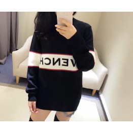 313 contract color letters couple loose wool knitted sweater
