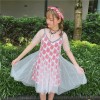 2017 summer new ladies peach heart dress skirt yarn A dress skirt two sets of dress women