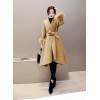 2017 autumn and winter new Korean version of the thin fox fur long woolen jacket cashmere jacket wool wool woolen coat