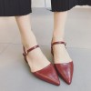 summer thick high heel buckle single shoes