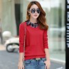 Real shot 2017 autumn and winter new large fake two sets of sweaters women 's shirt shirt sweater women 5534
