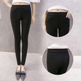 1808 real shot) spring and summer new nine points wear leggings pants black pants pants thin section was thin elastic pants