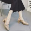 2017 new square head thick heel Mary Jane shoes