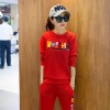 7062 # [real shot] 2017 spring and autumn new Korean women's sportswear Slim was thin fashion leisure sports sets