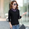 Real shot 2017 autumn and winter new large fake two sets of sweaters women 's shirt shirt sweater women 5534