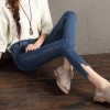 822 real shot high waist jeans women autumn and winter were thin nine pants burr irregular cut pencil pants feet pants