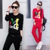 708 # 2017 autumn sports suit female fashion Korean version was thin sequined casual two-piece round neck sweater