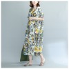 3512-1 # real shot 2017 summer new art large size women's cotton and linen dress