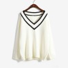 9812 big v collar loose sweater