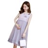 3326 # pregnant women sleeveless lace bow chest flowers loose dress