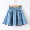 705 # four seasons wild college wind cowboy half skirt female students sweet a word skirt tight waist