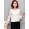 1705 Slim long sleeve V-neck fashion loose waist shirt 