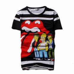 Summer fashion trend big mouth Simpson printing men short sleeve T shirt