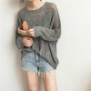 988 ulzzang retro loose lantern sleeves knitted sunscreen shirt