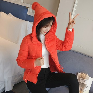 6918 real down feathers cotton women Korean version of the Slim hooded fashion wild students warm cotton jacket small cotton jacket