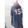 8722 windbreaker letter print long sleeve denim jacket