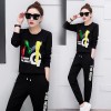 708  sports suit sequined casual two-piece round neck tracksuit